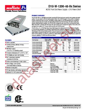 D1U-W-1200-48-HC1C datasheet  
